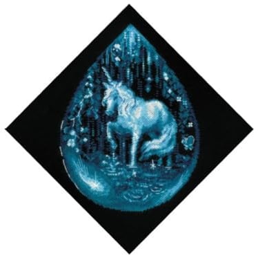 Riolis Kreuzstich Stickpackung Einhornträne, Zählmuster, 20x20cm