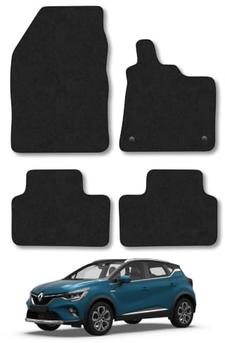 Renault Captur (2020+) Carpet Car Mats | Black Edge Trim Tailored Fit Floor Mats Full Coverage Protection Accessories Easy Clean Anti Slip Made in the UK
