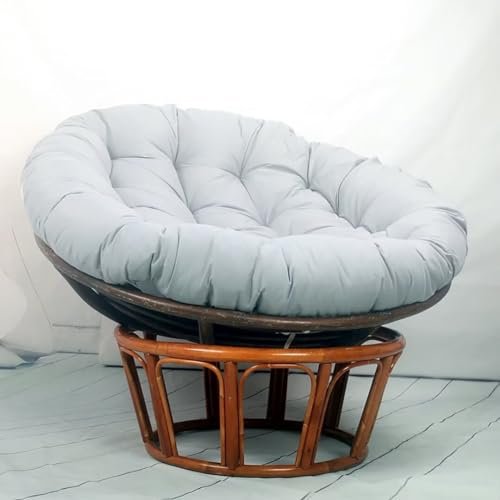 Hovoto Papasansessel Kissen, Papasan Sitzkissen für Hängesessel, Rund Papasan Sessel, Bequem Weich Sitzkissen, Hängesessel Kissen für Korbsessel, Garten Stuhlauflag, grau, 60 * 60cm