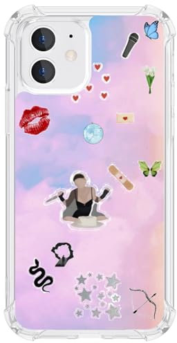 Seconddog Art Aesthetic Music Collage Clear Phone Case for iPhone 15 Pro, Cool Vintage Print Clear Cover for Girls Boys Women Men, Soft TPU Shockproof Clear Case for iPhone 15 Pro