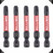 5X Bull Bits 50mm PZ3 Impact Driver Bits Set - Single Ended, Shock Zone, S2 Steel, Torsion Zone