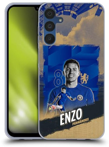 Head Case Designs Offizielle Chelsea Football Club Enzo Fernández 2023/24 Erstes Team Soft Gel Handyhülle Hülle kompatibel mit Samsung Galaxy A15