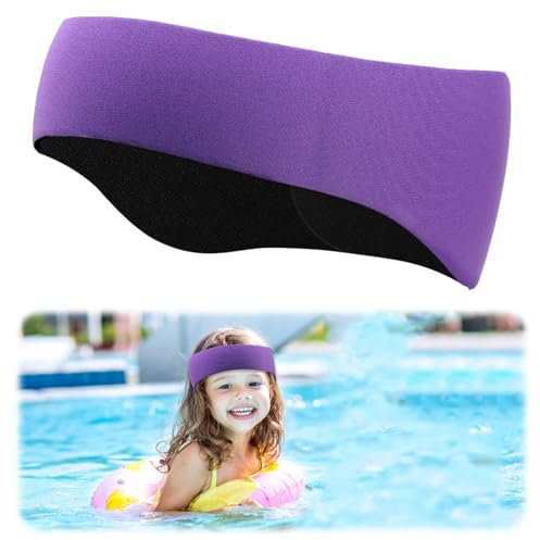 Bandeau de Natation Enfant, Bandeau de Natation Enfant en Néoprène - Protection Auditive et Confortable pour les Activités Nautiques - Accessoire Ludique pour Piscine et Plage (Violet)