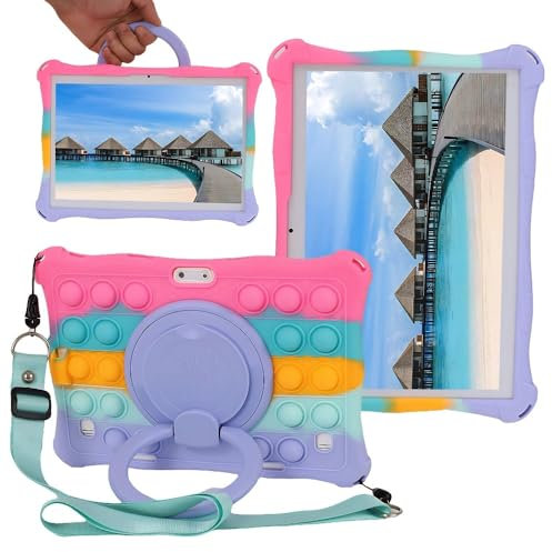 Misenya Funda de silicona para Dragon Touch Notepad K10, funda giratoria para tablet YELLYOUTH de 10 pulgadas, Hoozo Touch de 10 pulgadas, WECOOL de 10.1 pulgadas, Winsing de 10 pulgadas, ZONKO de 10
