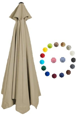 BEEGMA Replacement Parasol Canopy 2.0/2.3/2.7/3.0m Patio Umbrella Replacement Canopy 6 Arms/8 Arms Canopy Replacement Cover for Garden Market Beach Umbrella (Color : Top, Size : 2.7m/9FT-8Ribs)