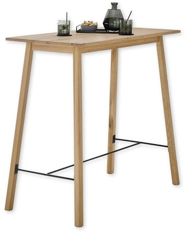 JULES Bartisch Massivholz Eiche - Hochtisch für Küche & Esszimmer, Theke | 120 x 104 x 60 cm (B/H/T), 20 mm geölte Eichenholz-Tischplatte, als Theke oder Stehtisch nutzbar, Thekentisch, zum Stehen
