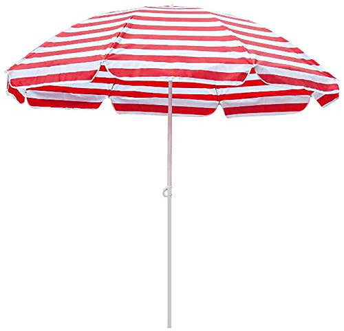 BGFYUSF Sonnenschirm für den Strand im Freien, Sonnenschirm zum Campen und Angeln, Sonnenschutz und Regenschutz, 220 cm, 250 cm, Streifenmuster, Rot, Blau, Grün, Gelb