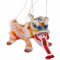 Quepiem Marionette Löwentanz Dekoration Ornament Handpuppe mit Stange Chinesisches Neujahr Spielzeug Geschenke(Orange)
