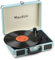 Audizio RP116BL Valigetta Giradischi in Vinile Retro Bluetooth con Altoparlanti Stereo Integrati, Conversione USB MP3, Design Portatile Compatto, Finitura Blu