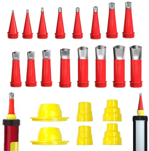 Ruayia Silikon Düsen Kit 22 Stück, Universal Integrierte Silikon zum Abdichten Silikondüsen Kartuschenspitzen Gummidüse Werkzeug Kit - 22 Stück