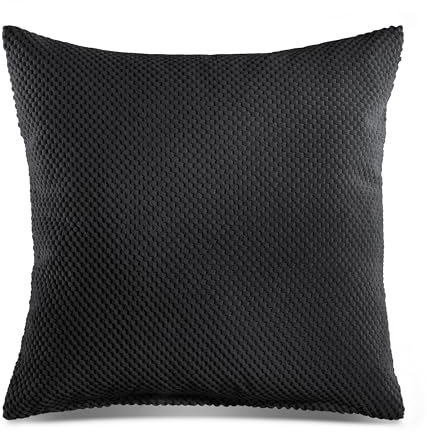Quantum Interior by Maxland Dekokissen gefüllt extra weich ca.45x45/ 70x70 cm mit Strukur Bubble Zierkissen Größen, Sofakissen (Schwarz, 70x70)