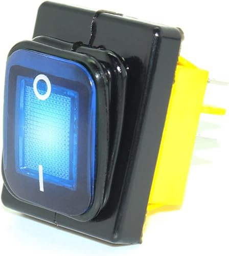 Interruptor KCD4 T85 220V 30A resistente rojo azul verde IP68 interruptor de palanca LED impermeable interruptor de 4 pines interruptor basculante de congelador marino(White,220v)