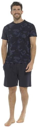 A2Z Mens Camouflage Top Shorts Pyjama Set Lightweight Nightwear | Breathable Two Piece PJs For Lounging Sleep And Casual Indoor Use