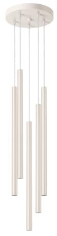SOLLUX lighting Hängelampe Pendelleuchte Hängeleuchte Deckenlampe Lampe Decke Stahl 5 Flammig 25 x 25 x 104 cm Beige Pastelo
