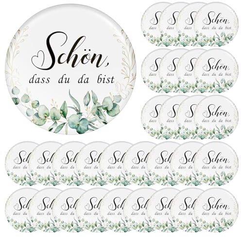 Fiada 30 Stück Hochzeit Kühlschrankmagnete Schön DASS Du Da Bist Gastgeschenk Hochzeit Magnete für Kühlschrank Auto Taufe Geburtstag Hochzeitsgeschenk für Gäste Hochzeitsdeko Magnet(Eukalyptus)