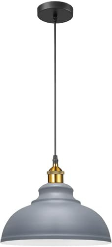 LEDSone Retro Design Deckenleuchte Hängelampe Lampenschirme Vintage Hängelampe (Grau)