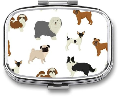 Cartoon-Hund Tablettenbox 2 Fächern Morgens Mittags Abends Pillendose Für Medikamente Vitamine 5.5 cm