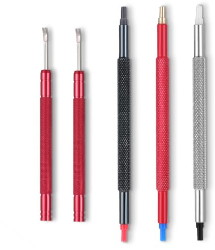 Uhrenwerkzeug 5 Stück, Uhrmacher Schraubendreher, Uhr Werkzeug Set, Uhrzeiger-Reparaturwerkzeug-Set, Edelstahl-Uhrzeiger-Einstellwerkzeug, Uhren Werkzeug Set, Drückerset, Zeiger-Einstellwerkzeug