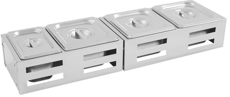 ARBGO Pizza Zutatenbehälter Beilagenbehälter, Edelstahl Behälter mit Deckel, Grill Küche Gastro Zutatenbehälter, Pizza Zubehör, 4 Stück, für Gastro, Küche, Buffet Zubehör, Salatbar