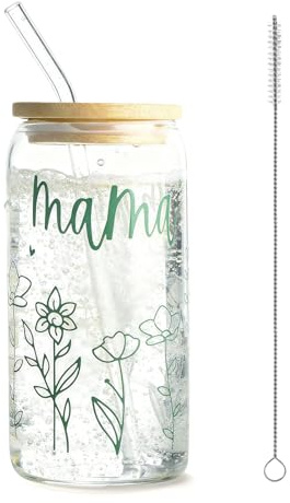 ZenithAura Geschenke Für Mama Bowknot Mama Tasse Mit Deckel Und Strohhalm Niedliche Ästhetische Eiskaffee-Tasse Smoothie Tumbler Geschenk Für Mütter Neue Mama