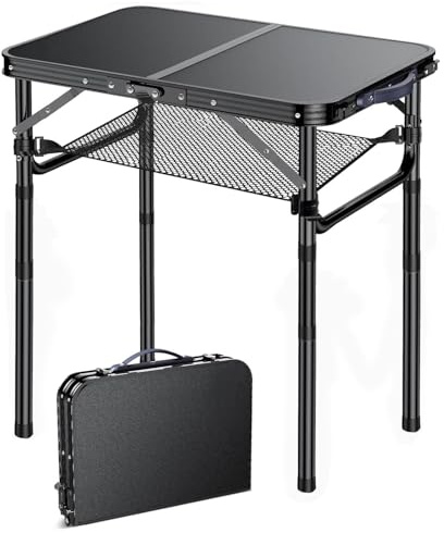 Folding TV Trays Foldable Dinner Tray Table Adjustable Height Food Snack Eating Couch Side Table Study Aluminum Portable Sofa Tray End Table for Outdoor Indoor Camp Pinic Bed Couch Living Room(Black)