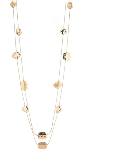 FULU AUTUMN Collana da donna argento/oro lunga lunga lunga catena doppia con perline grandi gioielli fantasia regalo per la mamma