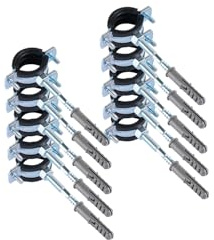 ScarMaxx 10 Stück Schraubrohrschellen Rohrschelle Stahl verzinkt, 25-28mm Rohrschellen Gelenkrohrschellen