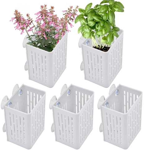 Support flottant – Cadre de suspension mural, panier de jardin aquatique aquaponique, pot de plantation décoratif pour aquarium, boîtier de en polymère durable | Habitat pour les Bettas et les