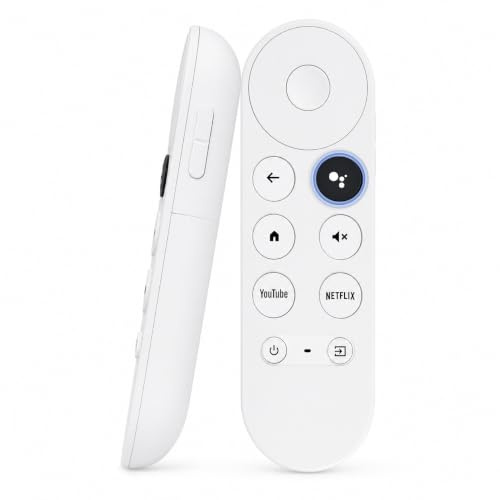 Replacement Voice Remote for Google Chromecast Google TV 4K Snow (G9N9N) HD Model Built-in Netflix & YouTube Shortcut Buttons(White)