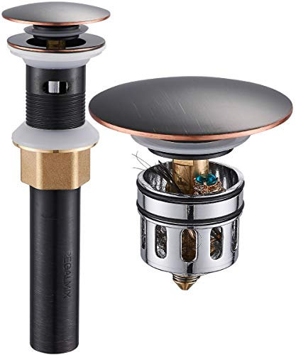 Regalmix de salle de bain Bonde pour lavabo, Bonde Pop-up pour savoir Lavabo Vanity Bouchon Overflow Oil-Rubbed Bronze