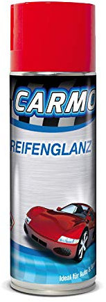 CARMO Reifenglanz | mit Langzeitwirkung | Für neuwertigen Glanz | Wet-Look – tiefschwarz ohne fettige Oberfläche | Schützt vor Umwelteinflüssen | UV-Schutz | Pflege von Gummidichtungen | 400ml