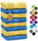 NatureMark 8er Pack Handtücher, 100% Baumwolle, 50 x 100 cm, Handtuch Set Gelb/Royalblau
