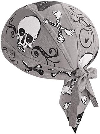 Afinder Unisex Bandana Cap Sport Skelette KopftuchKopfband Biker Hat Baumwolle UV Schutz Schnelltrocknend Piratentuch für Biking Fahrrad Motorrad Radsport