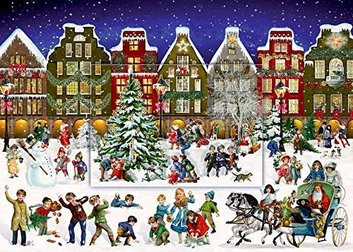 Coppenrath Winterabend im Ort Adventskalender mit 3-dimensionalem Bild 29,7 x 21 Zentimeter