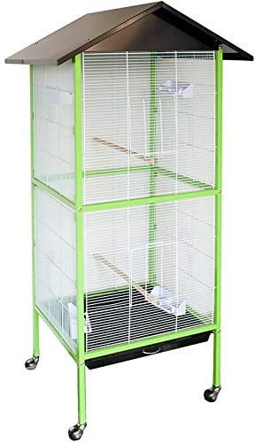 Suinga Grande Cage Oiseau sur Pied Volière Canaries Perroquet Grosses Perruches Cacatoès Ara Cage Oiseaux avec Support 60x60x167 cm