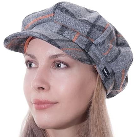 Baker Boy Cap Newsboy Fiddler Cabbie Hat Flat Beret in Blue Tweed by CRAGGI