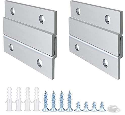 Cintre en Z en aluminium à taquet français de 5,1 cm - Supporte 13,6 kg - Kit de matériel de montage mural emboîtable pour accrocher des miroirs, des images, des étagères, des tableaux blancs, des