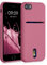 kwmobile Hülle kompatibel mit Apple iPhone SE (2022) / iPhone SE (2020) / iPhone 8 / iPhone 7 - Handyhülle mit Kartenfach in Dark Rose