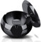 OHFLY Aschenbecher Outdoor mit Deckel, Edelstahl Home Aschenbecher Set für Zigaretten, Cooler Aschenbecher für Außen und Innen, X-Large Schwarz