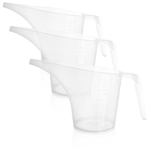 COM-FOUR® 3x Pichet entonnoir - arrosoir avec bec verseur - entonnoir transparent - bidon doseur pour faire du savon