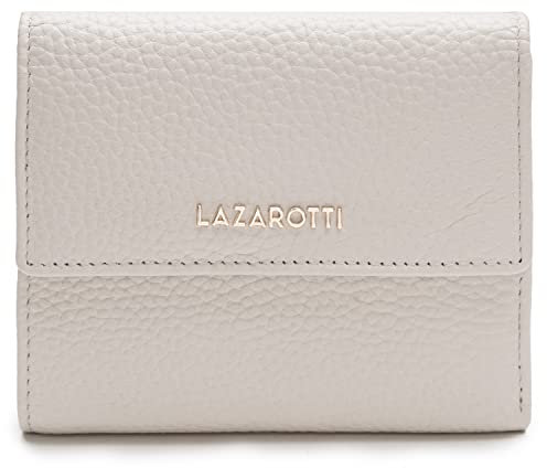 Lazarotti Bologna mittelgroße Leder Geldbörse Damen | mit Druckknopf, 8 Kartenfächer, Münzfach, RFID-Schutz | 12 x 10 x 3 cm (2 Breiten einstellbar)