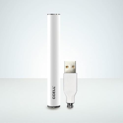CCELL M3 Stainless Steel 350mah Battery for 510 Thread Cartridges for CBD and Thick Oils - Inhale Activated - No Nicotine (white)