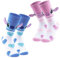 Disney Calze Donna a Pantofola, Calzini Antiscivolo Invernali Stitch e Angel (Rosa/Blu Cuore)