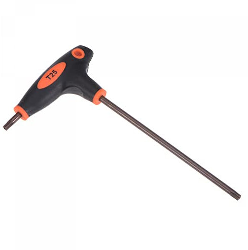 sourcing map T25 Anti Tamper Proof Torx Key T-Handle Dual End Wrench, S2 Steel
