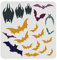 FINGERINSPIRE Halloween Chauves-Souris Pochoir 30X30cm Réutilisable Halloween Thème Dessin Pochoir Plastique Effrayant Chauves-Souris Motif Pochoir pour Peinture sur Mur, Toile, Carrelage, Meubles
