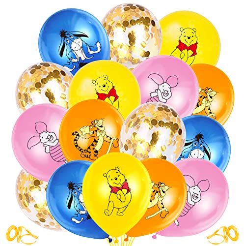 Décoration Anniversaire 60 pcs,Fête Ballons L'ourson,Ballon en Latex,Décoration Ballons,Anniversaire Ballon,Décorations de Fête pour Enfants