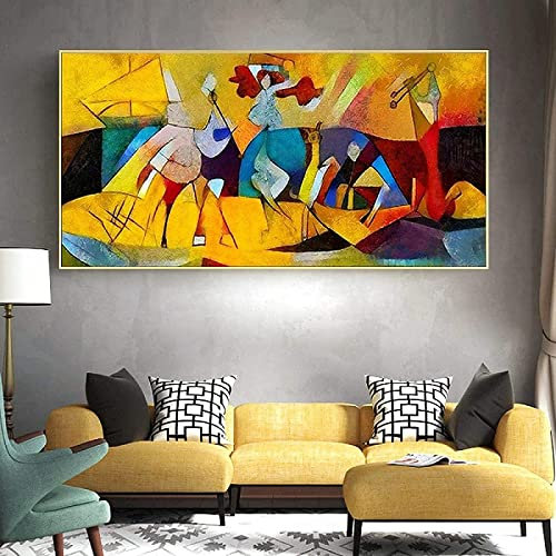 AIVYNA Toile tableau Peinture Moderne Abstrait Picasso CéLèBre Pablo Picasso Affiches Murale Art Tableaux Salon Decoration à La Maison Sans Cadre