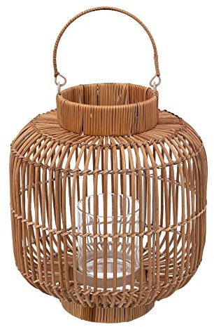 Atmosphera - Laterne Ali - Rattan und Metall - H30 cm - Beige