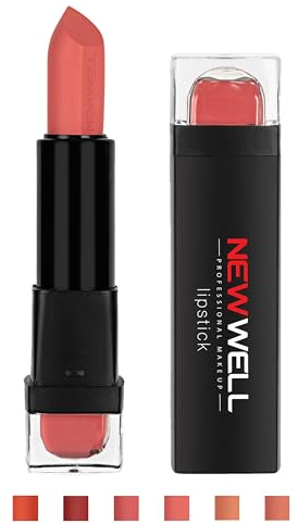 NEWWELL Lippenstift Matt, Intensive Farben, 24 Stunden Langanhaltender Matt-Effekt, Elegante Lippen, Verschiedene Farbnuancen (04)