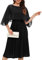 Fynadressr Women Cape Dress with Chiffon Overlay Cocktail Party Wedding Guest Formal Dresses Black M